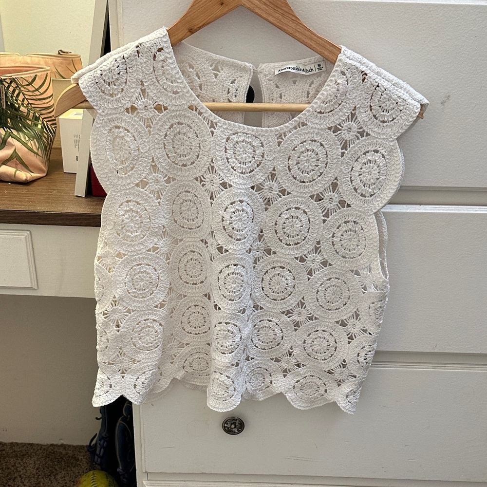 White crochet tank - abercrombie and fitch